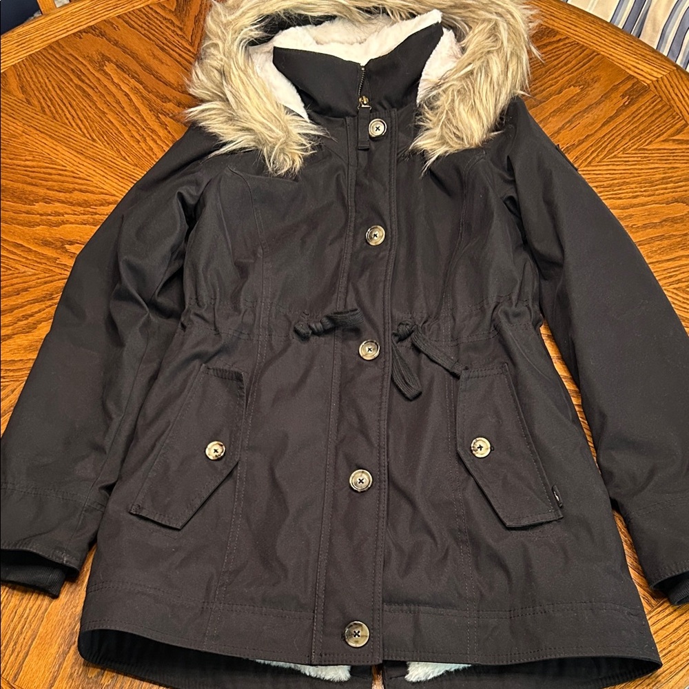 Hollister Heritage Collection Black Parka with Faux Fur Lining and Trim. Size S - Picture 6 of 12